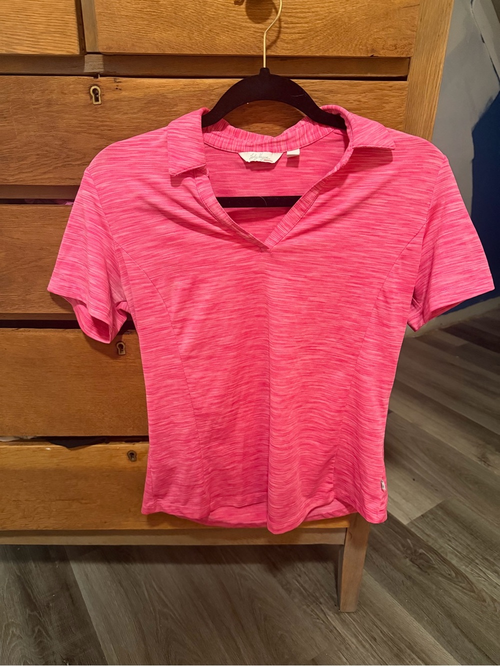 Women’s Pink Short Sleeve Polo Top